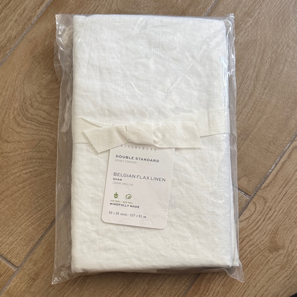 Pottery Barn Belgian Flax Linen Pillow Cover - Cream